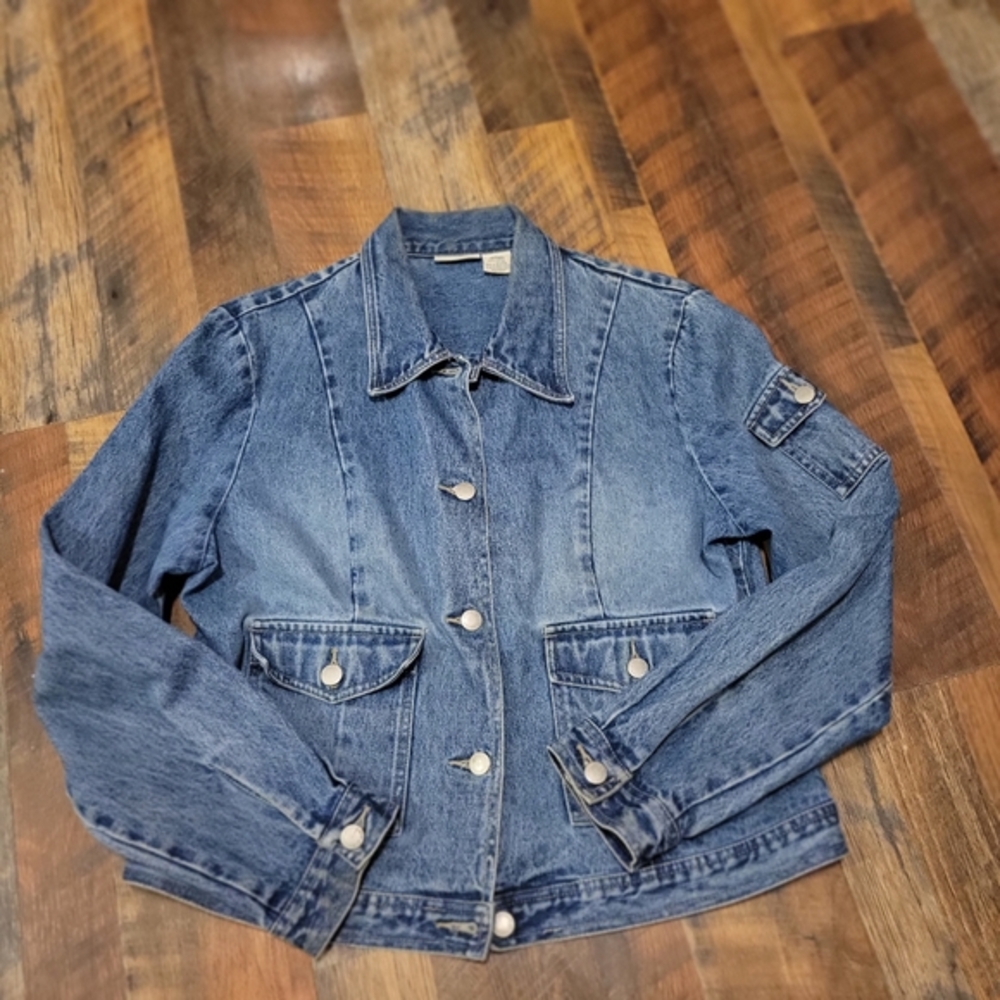Vintage jean jacket blazer women's large St. JOHNs Bay